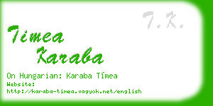 timea karaba business card
