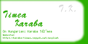 timea karaba business card